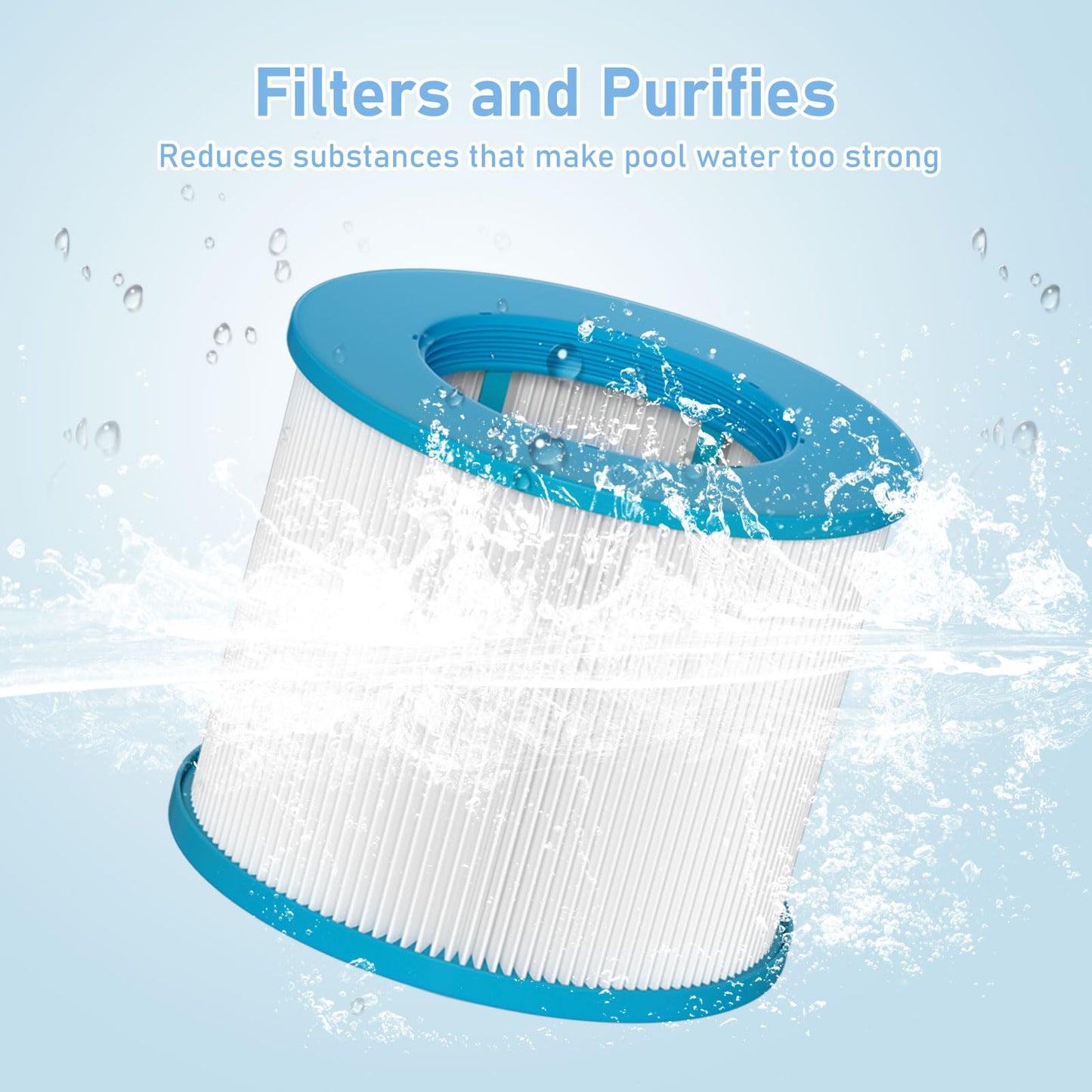 Slamate Hot Tub Filter Replacement Cartridges Compatible with All RELXTIME Hot Tub, ALEKO Hot Tub, Wejoy Hot Tub Aquaspa, Spa Filters for Hot Tub Screw On, Pack of 10