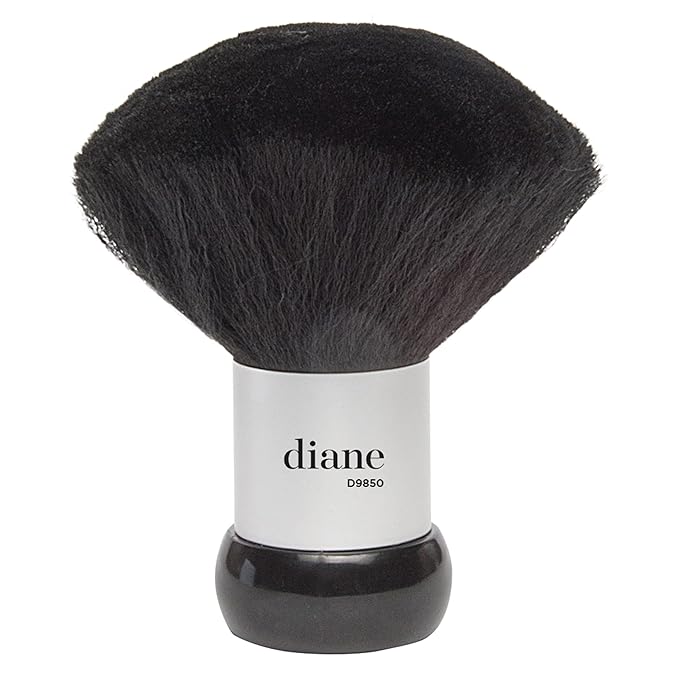 Diane Neck Duster Brush for Hair Cutting, Removes Loose Hair from Neckline and Ears, Barber Supplies and Salon Accessories, Soft Nylon Bristles, Stand Up Base, 5"