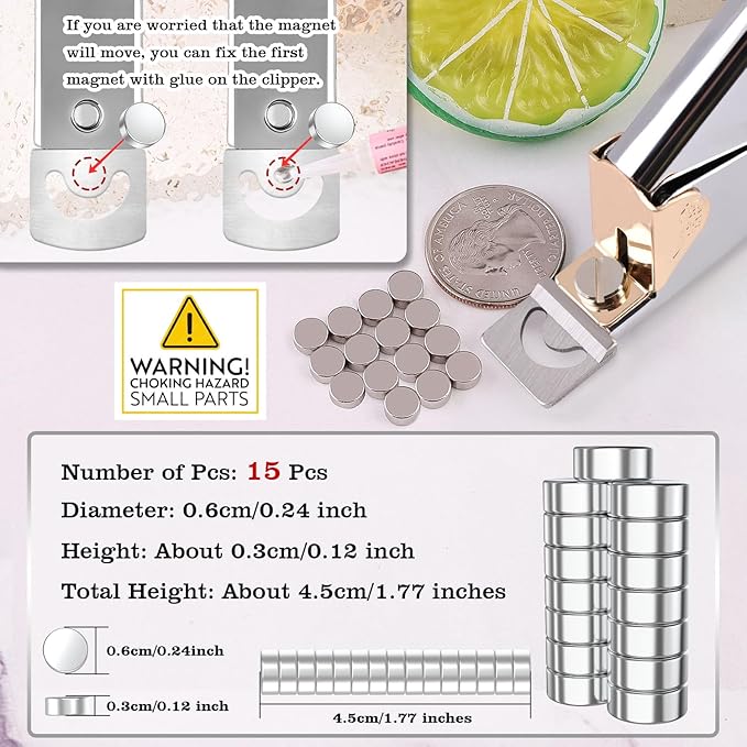 Silver Premium Nail Clippers with Magnets Sizers for Acrylic Nails, Artificial Fake Nail False Nail Tip Cutter Trimmer Manicure Pedicure Sharp Blade Clip Tool For Salon Home Art Beauty