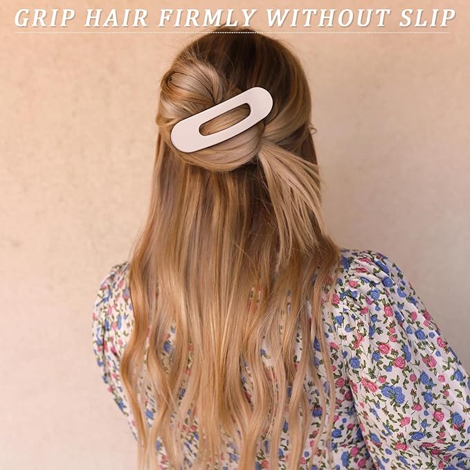 French Concord No Slip Hair Clips - 6PCS Curved Volume Strong Hold Clips for Women Girls (Matt Medium, 4)