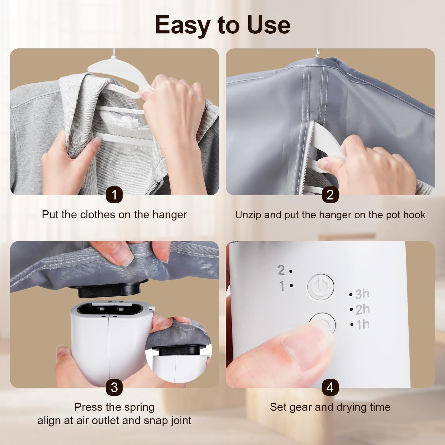 Portable Travel Clothes Dryer,Compact Portable Dryer with Travel Bag for Apartment,Travel,RV,Hotel,Dormitory,Mini Dryer for Light Clothes,Underwear, Baby Clothes,Shoes,Plug-In Only,US 110V