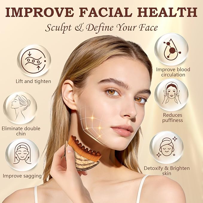 2026 New Lymphatic Contour Face Brush,Lymphatic Drainage Massager for Chin & Neck, Jawline & Neck Lymphatic Massage Brush for Contouring, De-Puffing & Smoother Skin, Skin Firming 2 Pack