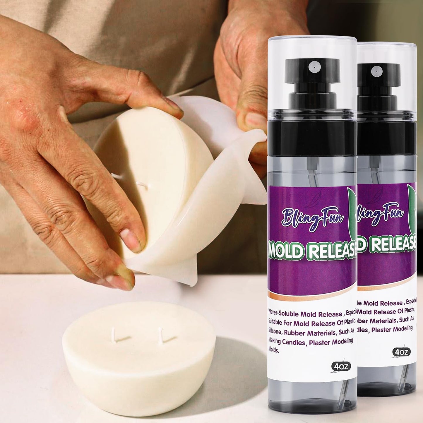 Pachsi 4Oz Mold Release Spray for Candle Making and Epoxy Resin, Fast-Drying Silicone Oil Releaser, Non-Stick Professional Mold Release Agent, Promotes Mold Longevity, Withstands High Temperature