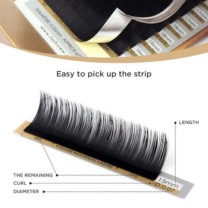 LASHVIEW 0.07 Thickness C Curl 8-15mm Mixed Tray Volume Faux Eyelash Extensions Silk Individual Lash Extensions Pure Korean Silk lashes Soft Application for Professional Salon Use