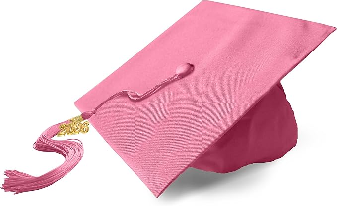 Graduation Cap with 2026 Tassel Year Charm Black Graduation Cap for High School & Bachelor