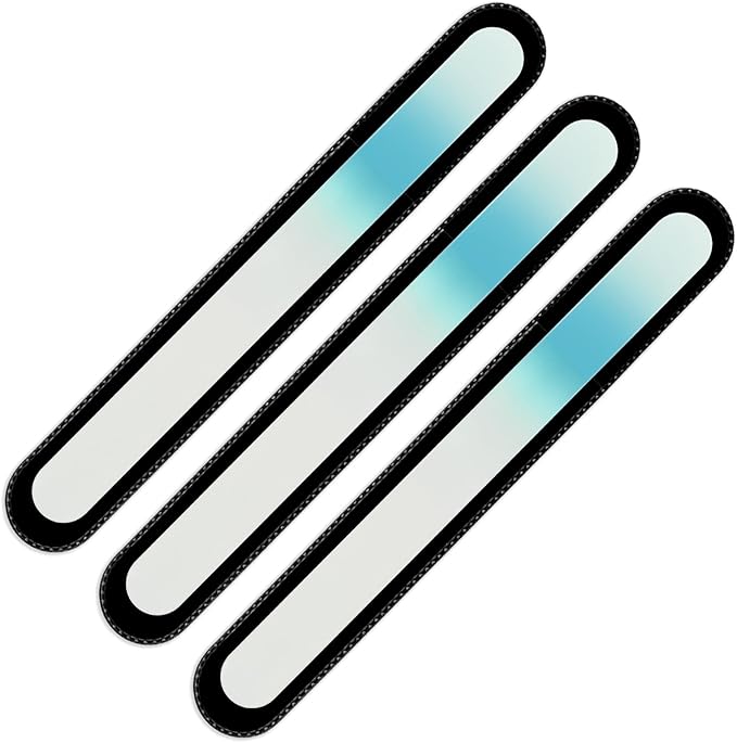 Mont Bleu Rainbow Crystal Nail File in Black Pouch - Large/Professional Size - Czech Tempered Glass - Handmade in Bohemia (Czech Republic)