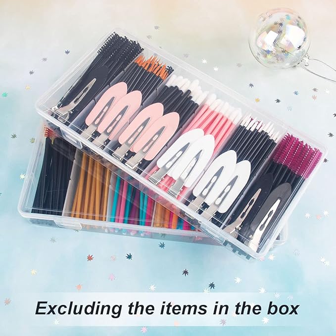 clear visible plastic storage box cosmetic tools storage box makeup tools fishing tackle accessory box organizer jewelry screws hardware accessories organizer box (2Pack)