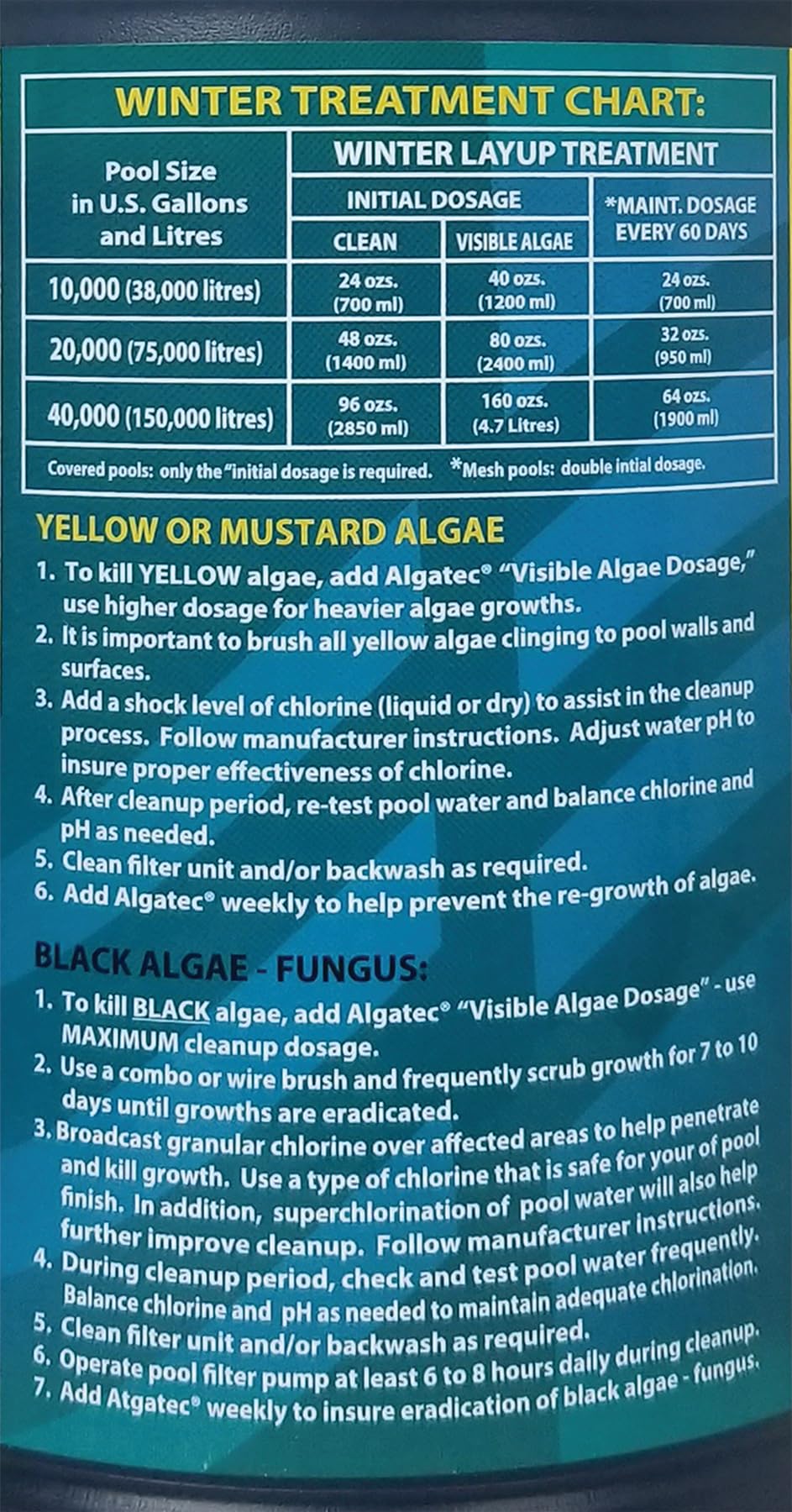 EASYCARE 10064 Algatec Super Algaecide-Clarifier, 64 Fl. Oz Bottle