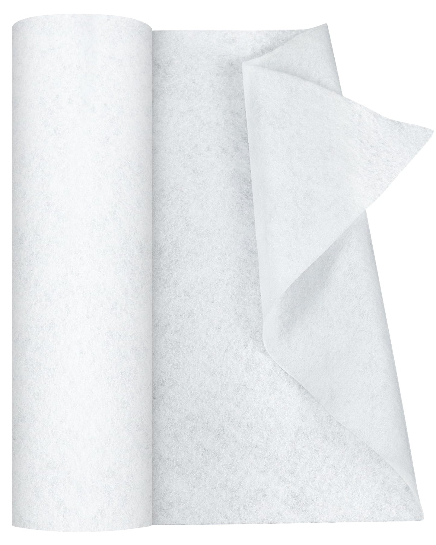 PLANTIONAL Iron-On Fusible Fleece Interfacing: 16.5 Inches x 10 Yards Light Weight Single-Sided Loft Iron On Fusible Fleece White for Sewing Crafting and Home Decor