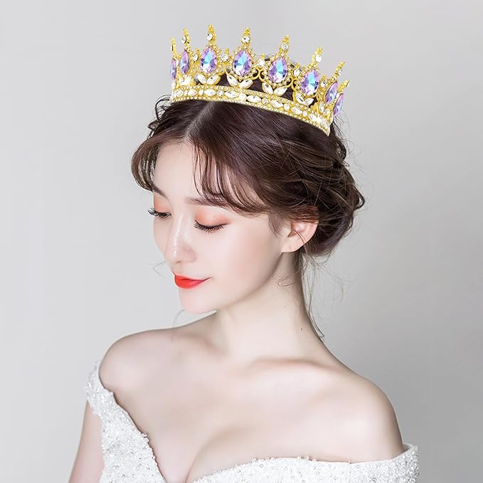 YOUlDIANZI Queen Crown Rhinestone Wedding Crowns and Tiaras for Women Costume Party Hair Accessories Princess Birthday Crown Crystal Bridal Crowns