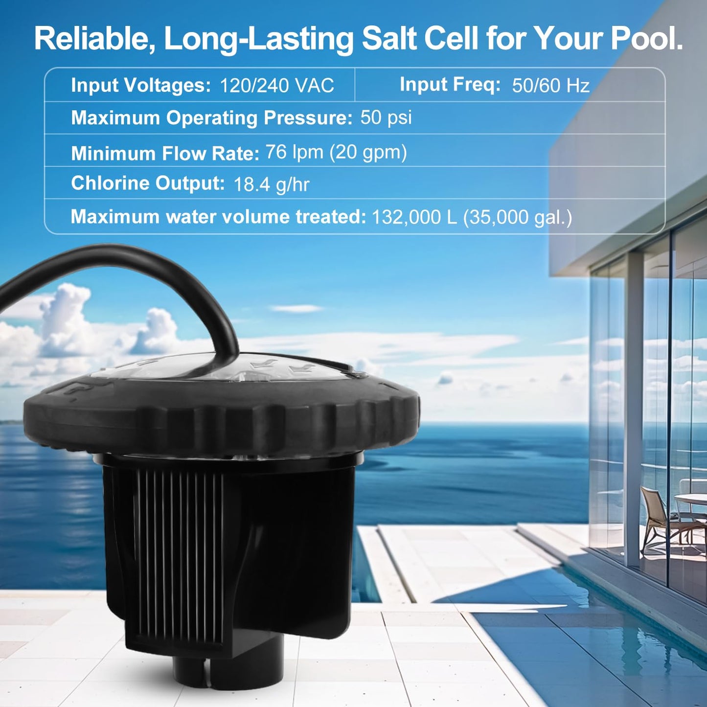 R0693900 Replacement Salt Cell Assembly - Compatible with Jandy Pro Series TRUCLEAR11K & TRUCLEAR11KU, Design for Pools up to 35,000 Gallons, Black