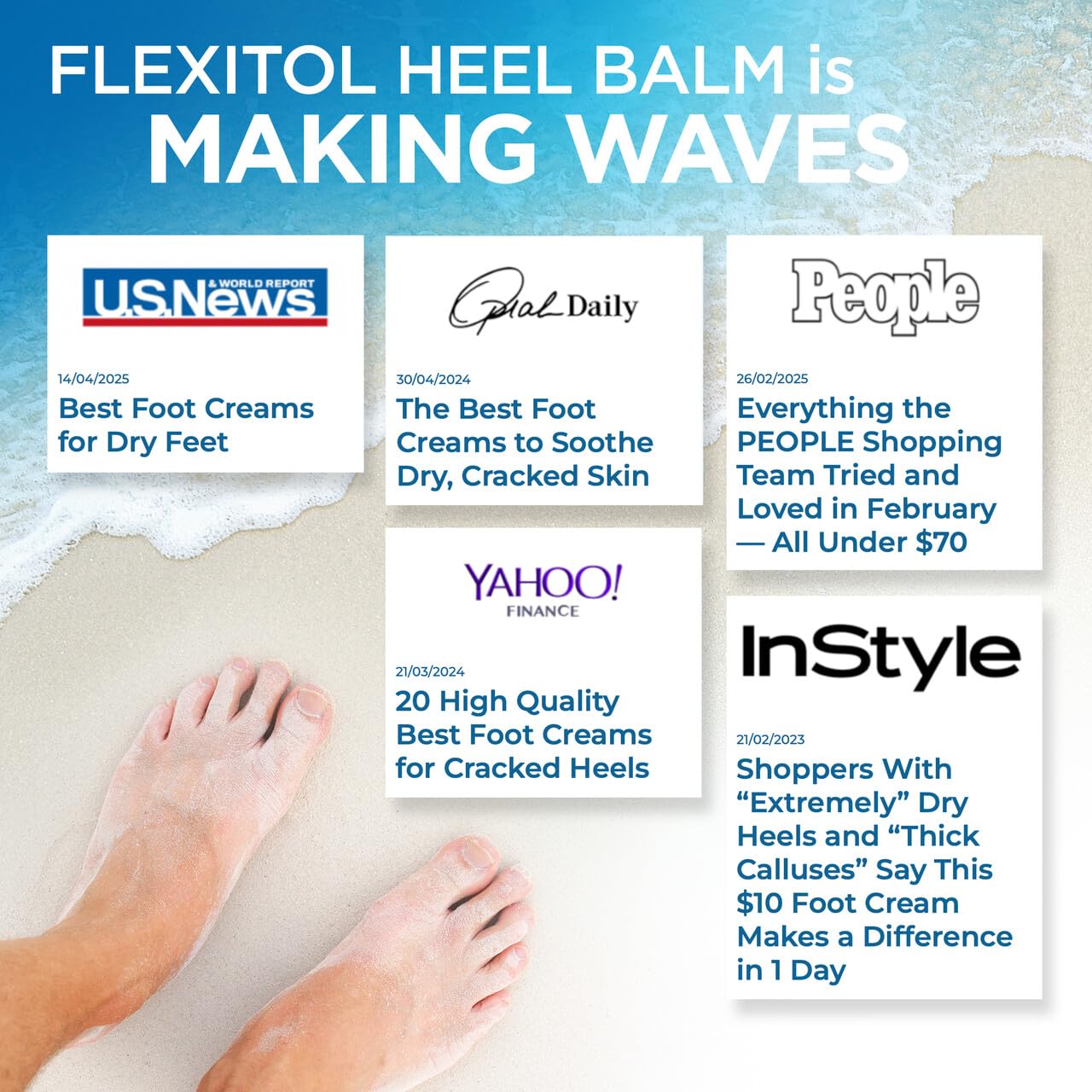 Flexitol Heel Balm Four Pack, Cracked Heel Cream & Foot Balm, Intensive Hydration for Dry, Rough Feet & Heels, Urea-Based Moisturizing Cream, 4 oz Tube
