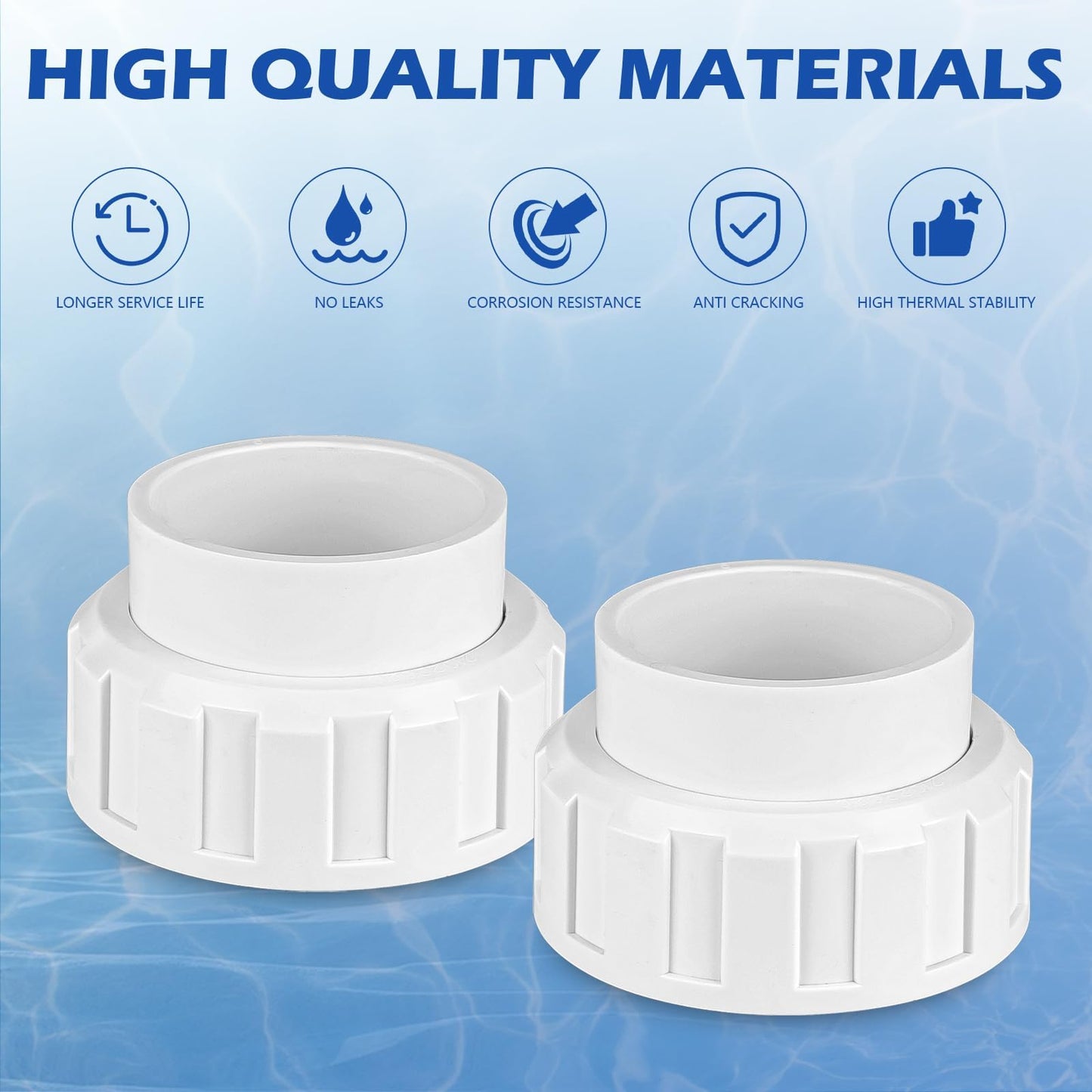 Antrys Salt Cell 2" Union Replacement for Goldline Hayward Salt Chlorine Generators, GLX-Cell-Union 2-Inch Pump Union for Hayward Salt Cell, Pool Part for Spa Pump Connections, 2 Pack