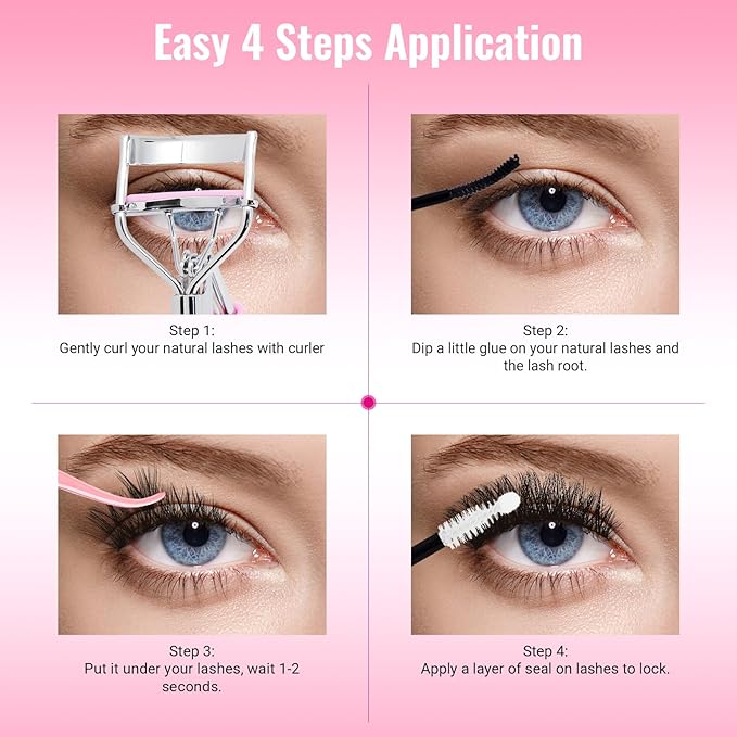 Lash Clusters Kit Eyelash Clusters Kit Cat Eye Lashes Clusters Lash Extension Kit Cluster Eyelash Extensions PestaÃÂ±as Postizas Naturales with Lash Bond&Seal,Remover,Lash Tweezers(Cat Eye Lash Kit)