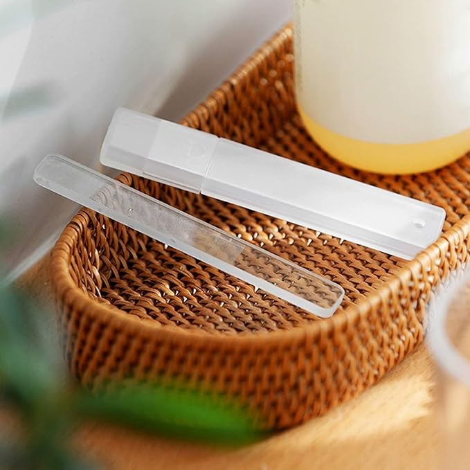 Glass Nail File, 2PCS Upgrade Nano Nail Shiner & Nail Buffers Polisher Crystal Acrylic Nail Care Manicure Tools for Home Salon or Travel Use