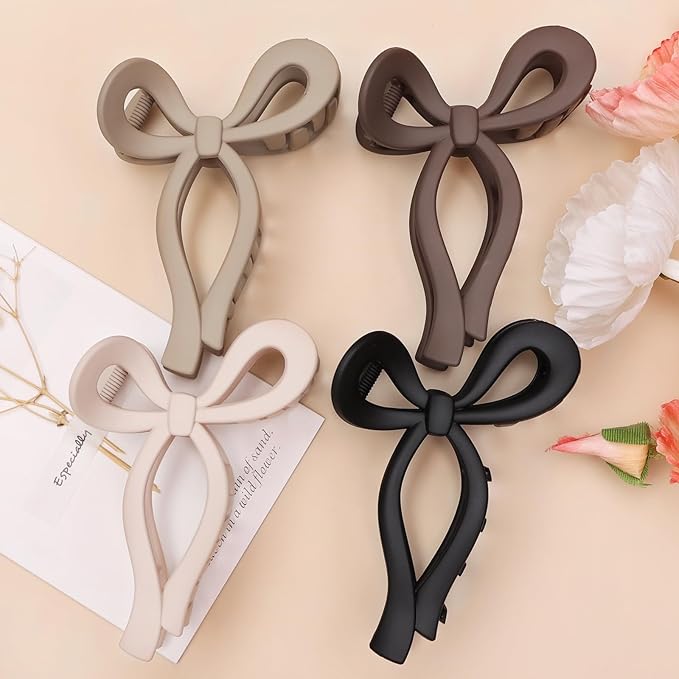 4 Pcs Bow Hair Clips Elegant Hair Claw Butterfly Hair Accessories for Girls Nonslip Butterfly Clips Hair Styling Accessories for Women