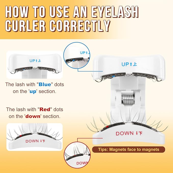 QUEWEL Magnetic-Eyelashes with Applicator, Upgrade 1 Pair Soft Magnetic Lashes, No Glue Needed Reusable Magnetic Eyelashes So Soft and Suitable for Beginners (Soft-Magnetic-D)