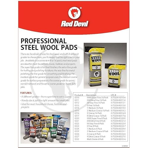 8 Pack #0000 Steel Wool 0320