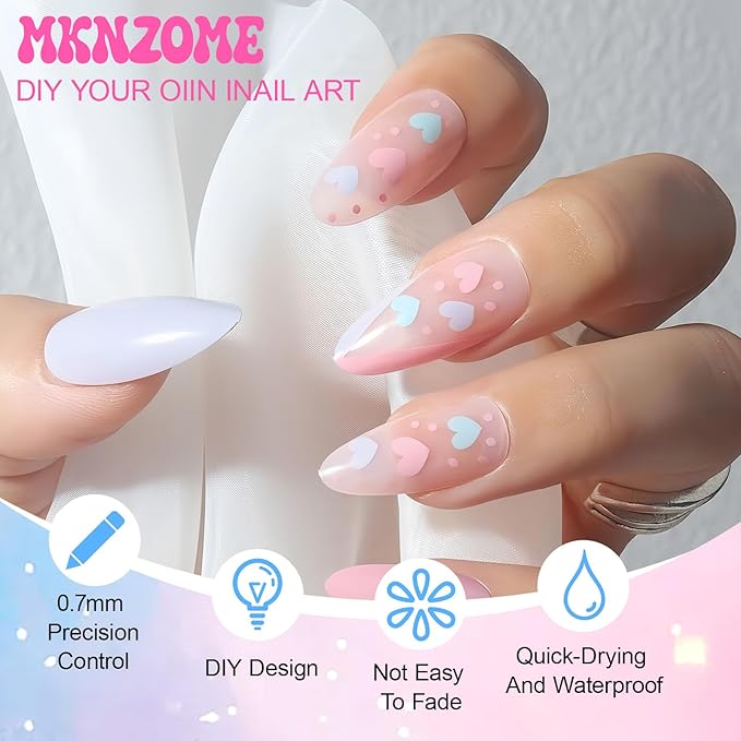 28 Color Nail Art Pens for Painting Nails, 2026 0.7 MM Nail Polish Pens Set Drawing Point Liner Acrylic Painted Pen Kit, Waterproof Quick-drying Nail for DIY Design Manicure Tools