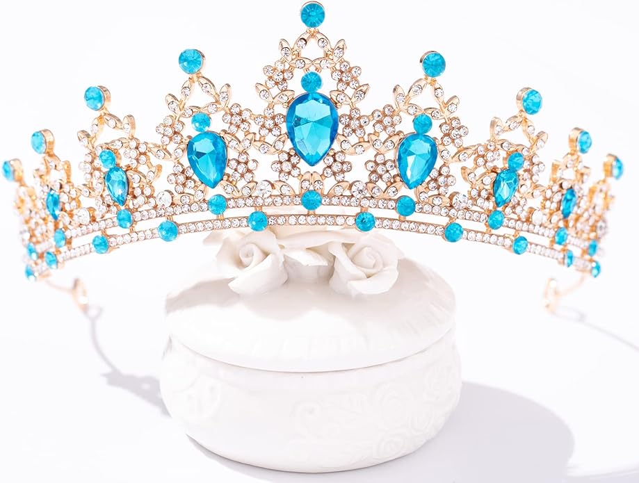 FORSEVEN Crystal Tiaras for Women, Wedding Tiaras and Crowns for Women Tiaras for Birthday Party Princess Crown Hair Accessories Bride Rhinestone Christmas Decorations Headband