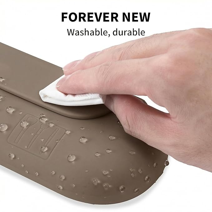 Silicone Makeup Brush Holder Travel Cosmetic Bag：Soft Portable Cosmetic Face Brushes Holder with Upgrade Anti-Fall Out Magnetic Closure, Large Travel Makeup Brush Case - Coffea