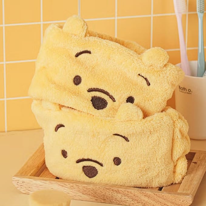 Bear-Pooh Facial Spa Headband 2 Pack - Plush Makeup & Skincare Hair Band for Women - Keeps Hair Out of Face - Cute & Fun Design for Fans - Perfect for Wash, Bath, Skincare, Makeup Routines