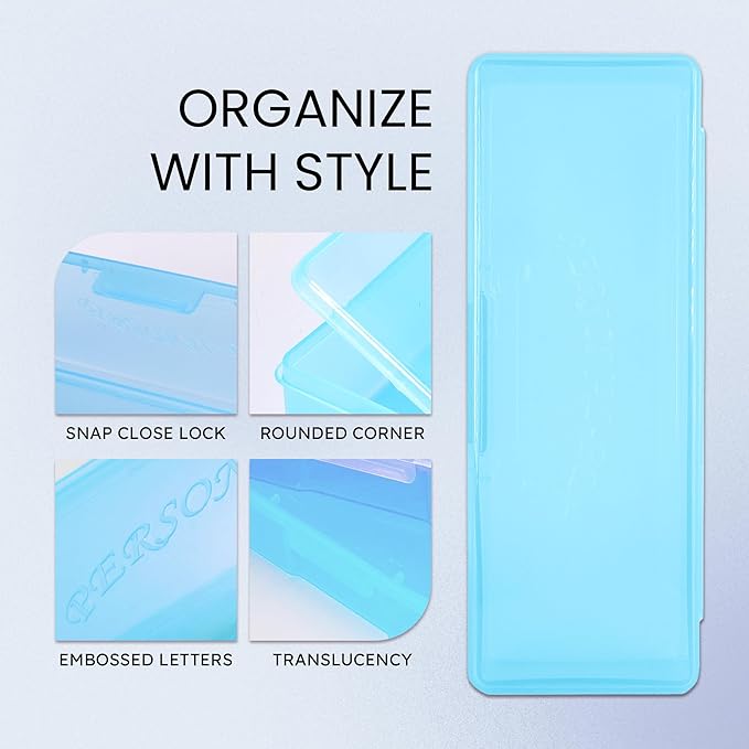 Beauticom Personal Box Storage Case for Professional Manicurist Nails Pedicure (Large Size) (4 Pieces, BLUE)