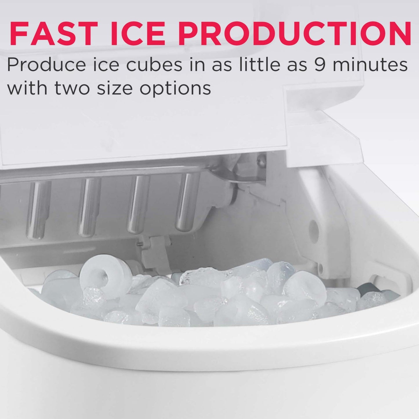 FRIGIDAIRE Portable Compact Ice Maker, Counter Top Ice Making Machine, 26lb per day, White
