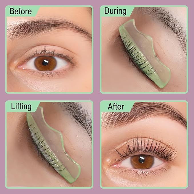 Libeauty Eyelash Lift Pad Reusable Silicon Lash Perm Rod 6 Sizes C-Curl Eyelash Lifting Shield DIY Use at Home or Salon Lash Perming Tool