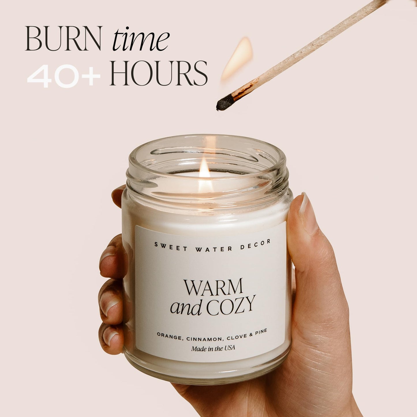 Sweet Water Decor Relax Girl, Peppermint, Cedar, Clove, and Eucalyptus Scented Soy Wax Candle for Home | 9oz Clear Jar, 40 Hour Burn Time, Non Toxic, Made in the USA