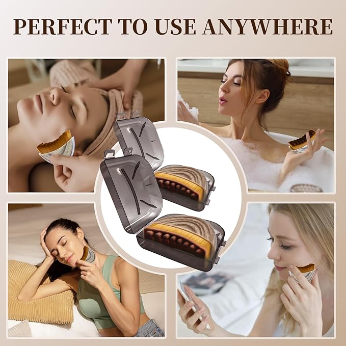 Lymphatic Contour Face Brush, Soft Bristle Drainage Massager for Jawline & Chin Sculpting, Reduce Puffiness & Lift Skin, Ergonomic Wood-Like Handle Dry Facial Brushes for Daily Lymphatic Drainage