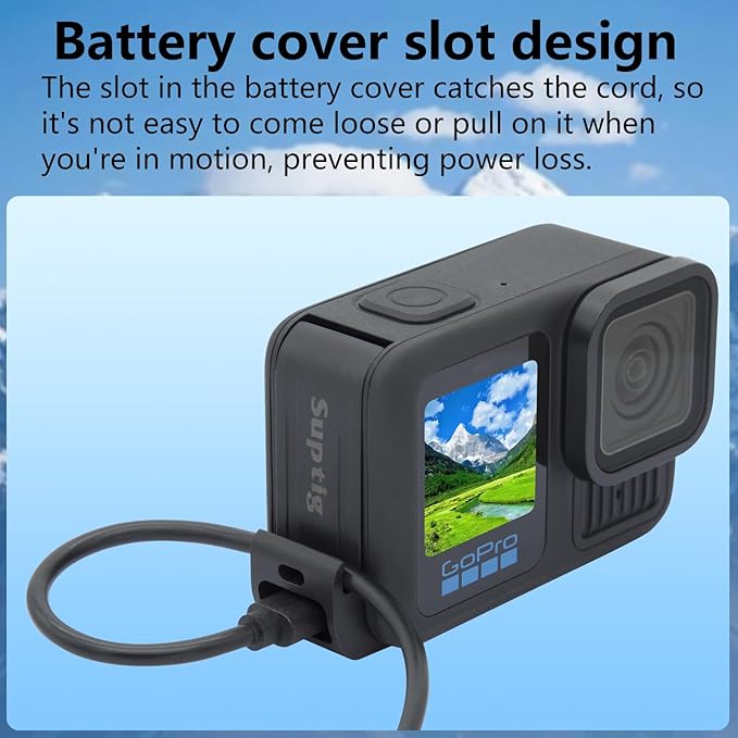 Suptig Upgraded Battery Door Cover, Replacement Side Door for GoPro Hero 13 Hero 12 Hero 11 Hero 10 Hero 9, Water Snow Resistant IPX 6 Waterproof.