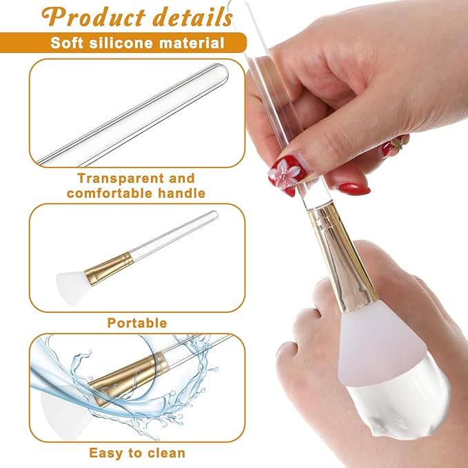 4 PCS Mask Brushes for Facials, Face Mask Brush Soft Silicone Masks Application Tool for Even Coverage Skincare Enhancer Hairless Applicator Tool for Mud, Clay, Charcoal