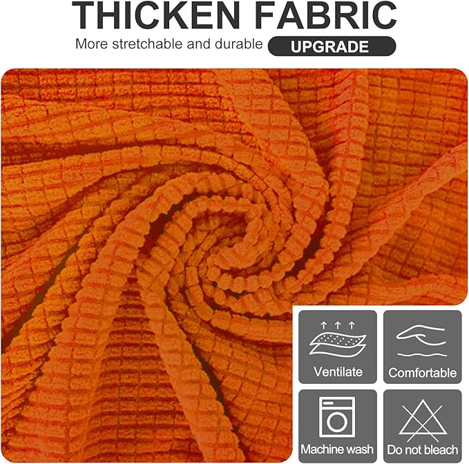U-NICE HOME Stretch Futon Cover Armless Bed Slipcover - Soft Jacquard Fabric Washable for Pet Friendly, Orange