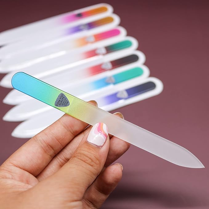 Bona Fide Beauty Czech Glass Nail File Set (8 Pieces) in Multicolor