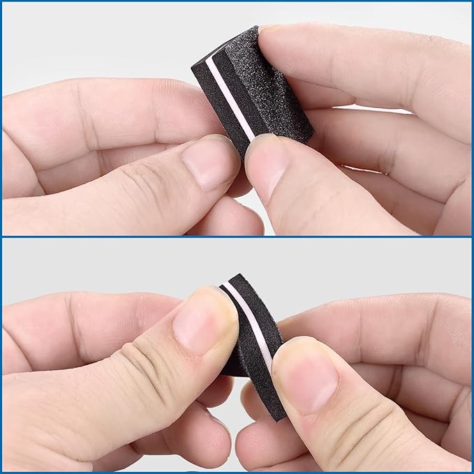 Nail Buffers (50 Pack), mini Buffer Block Nail File for Acrylic Nails and Natural Nails, 100/180 Grit Nail Buffer Block Bulk Buffing Blocks for Nail Buff Professional Manicure File Blocks Set Black