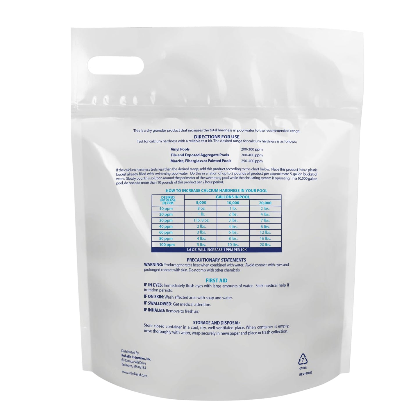 Robelle 8-Pounds Premium Pool Calcium Up, Calcium Hardness Increaser