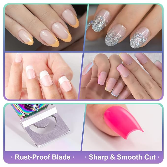 Chameleon Premium Nail Clippers with Magnets Sizers for Acrylic Nails, Artificial Fake Nail False Nail Tip Cutter Trimmer Manicure Pedicure Sharp Blade Clip Tool For Salon Home Art Beauty