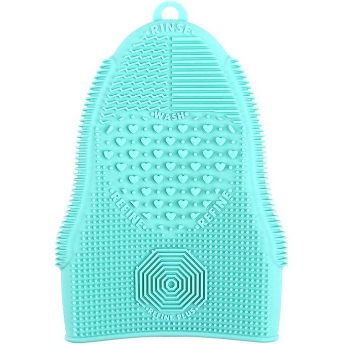 ScivoKaval Makeup Brush Cleaner Glove Mat Mitt Silicone Cosmetic Cleaning Scrubber Tool Face Brushes and Eye Brush Washing Pad Mint Green