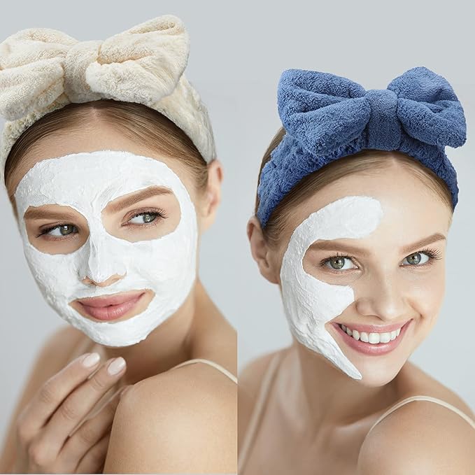Hicarer 3 Pieces Towel Headbands for Women Makeup Spa Headband for Washing Face Shower