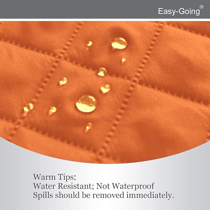 Easy-Going Reversible Loveseat Couch Cover for 2 Cushion Couch Sofa Cover for Dogs Water Resistant Furniture Protector with Foam Sticks Elastic Straps for Pet (Loveseat, Orange/Black)