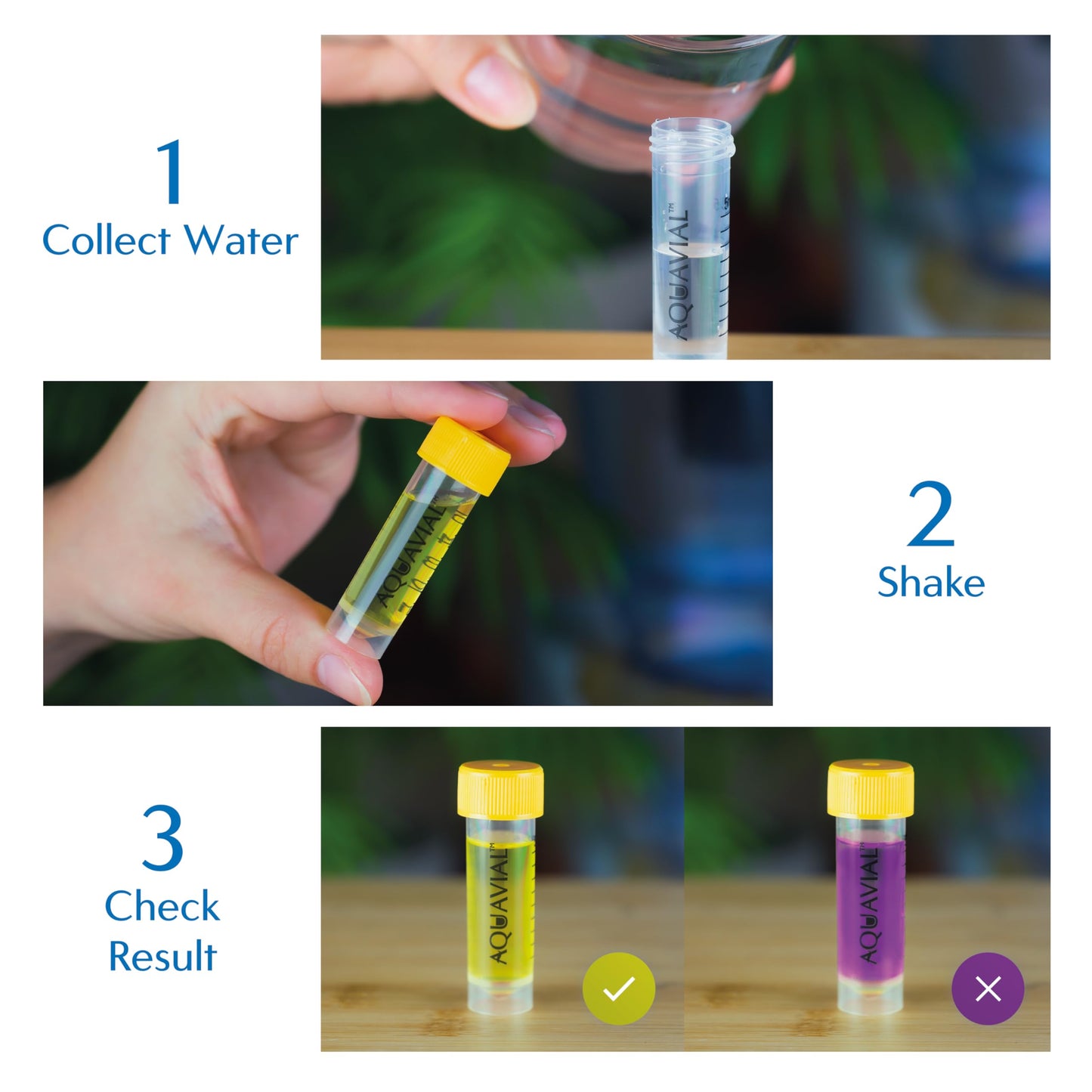 AquaVial Water Testing Kit 2 Pack - E Coli and Coliform Test for Drinking, Pool, Pond, Lake, Well Quality - Bacteria Tester