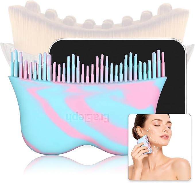 Lymphatic Contour Face Brush, 2026 New Silicone Lymphatic Drainage Massager, Dry Brush Alternative to Gua Sha for Face and Body