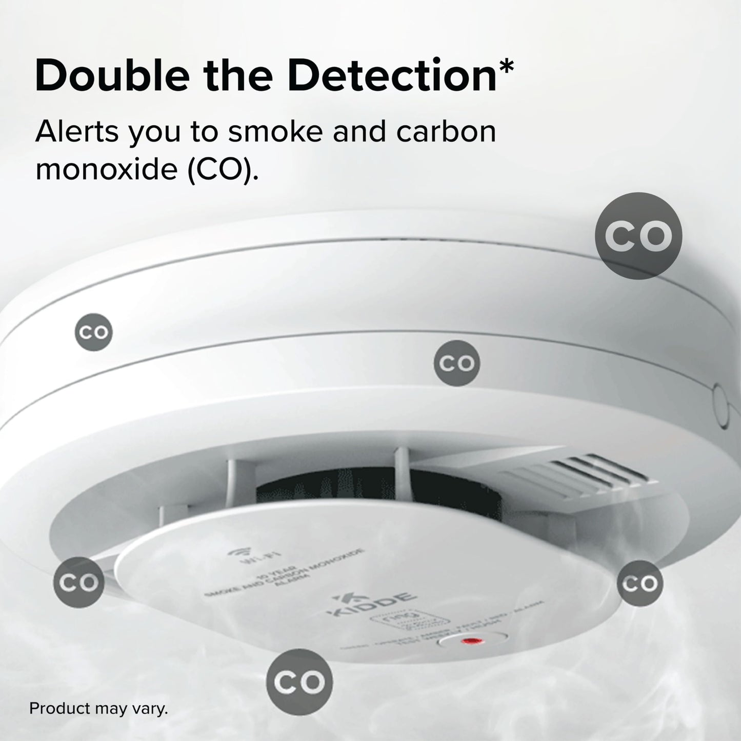 Kidde Smart Smoke and Carbon Monoxide Detector, Ring App Enabled for Real-Time Notifications, Hardwired Alarm, AA Backup Battery