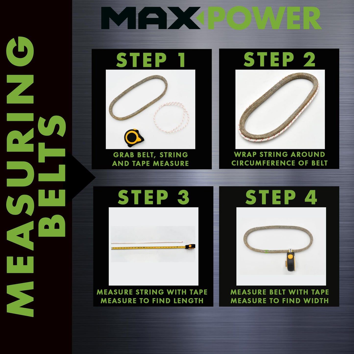 Maxpower 347609 Premium Belt Reinforced with Kevlar Fiber Cords, 5/8" x 64"