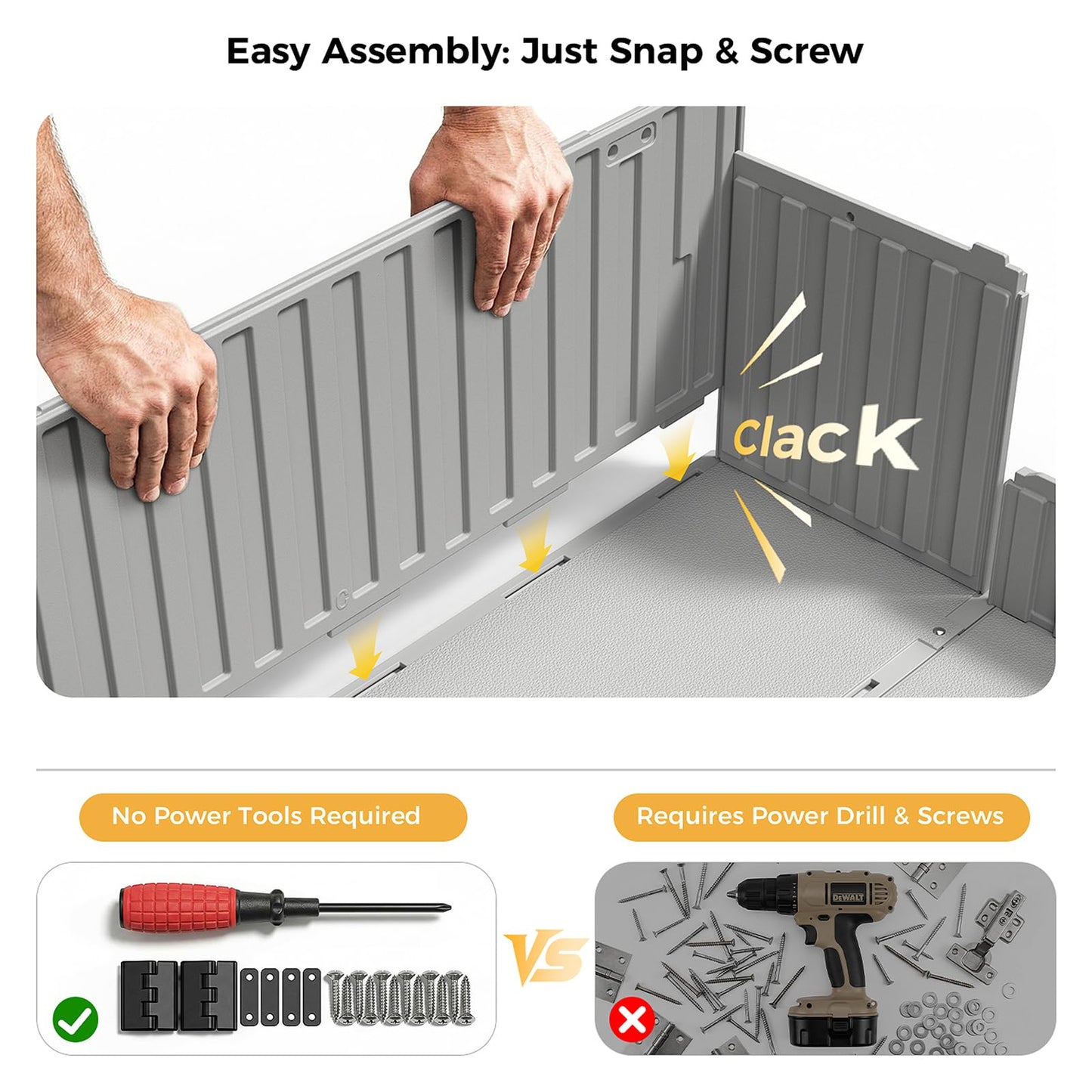 CAMMOO Hot Tub Steps - Double-Decker Large Storage & Snap-Together Assembly, Fully Sealed Spa Steps with Non-Slip Wider Step, Hot Tub Stairs, Outdoor/Indoor, Grey-White