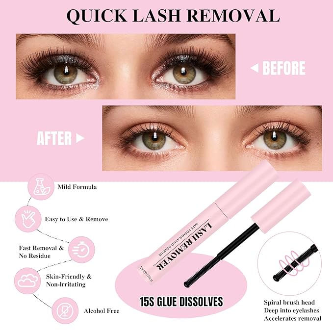 Mayhug Lash Cluster Glue Bond and Seal Kit with Lash Glue Remover and Tweezers Long-Lasting, Waterproof For DIY Eyelash Extension At Home Use Beginners Friendly Kit 4-in-1