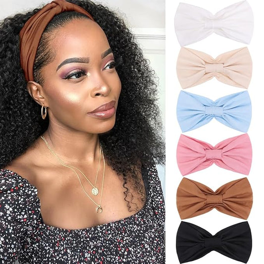 Kachanaa 6 Packs New Wide Headbands for Women,Non Slip Thick Soft Elastic Bandeau Hair Bands Yoga Workout Running Sweat Makeup Hair Wraps Hair Accessories