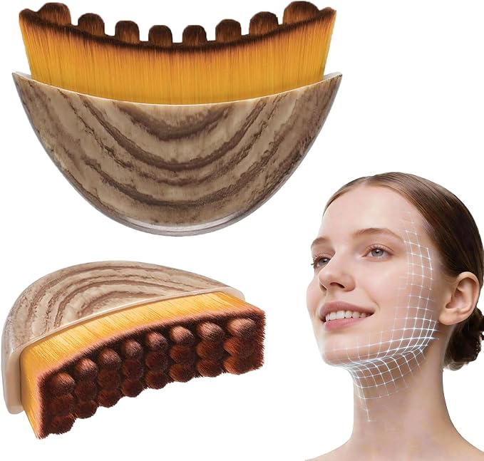 Lymphatic Contour Face Brush for Sculpting, Lymphatic Face Brush for Drainage, Lymphatic Brush for Eliminate Double Chin and Reduce Puffiness, Women Skin Lymphatic and Gua Sha Brush