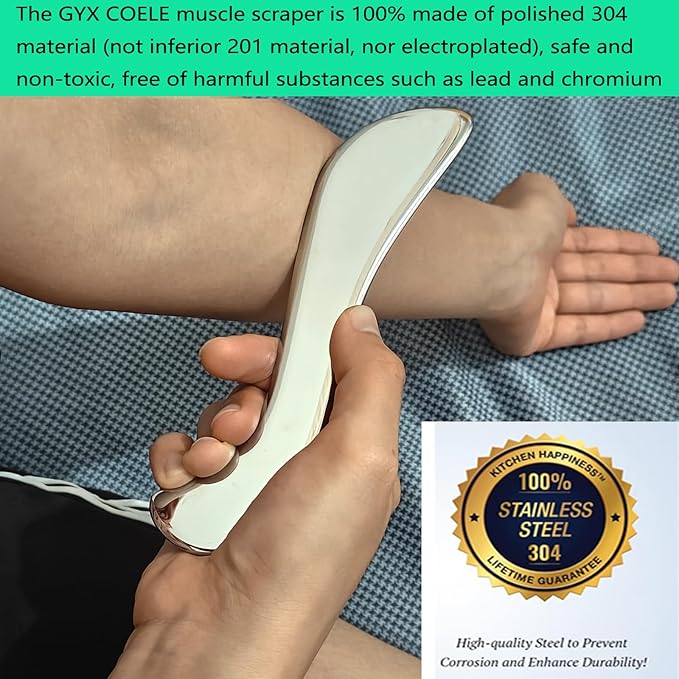Stainless Steel Muscle Scraper Tool, Gua sha Scraping Massage Tool IASTM Tools Great Soft Tissue Mobilization Tool(S1)